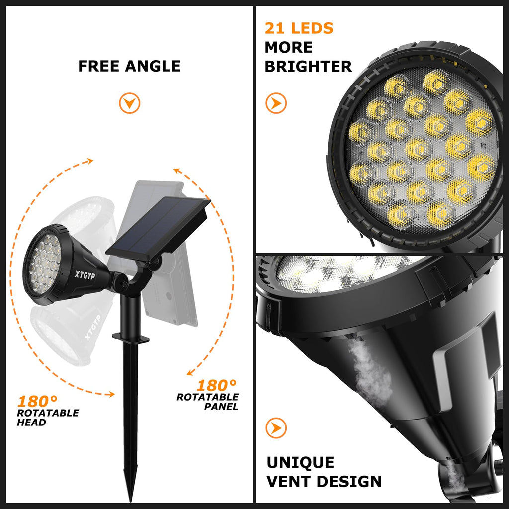 Solar Lights Outdoor, 2-in-1 Decorative Solar Landscape Lighting for Outside, IP67 Waterproof Garden Light Pathway