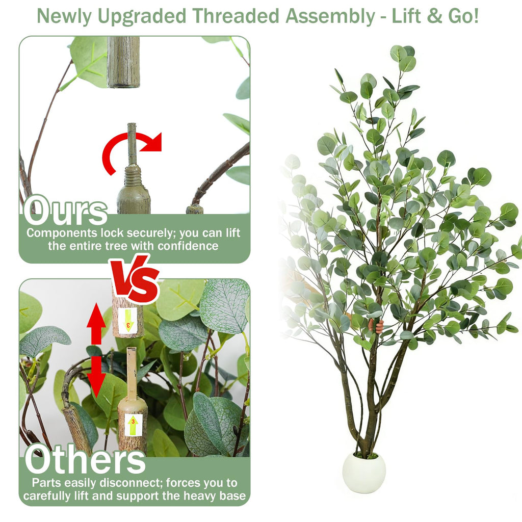 Artificial Eucalyptus Tree 5FT, Indoor Outdoor Faux Tree
