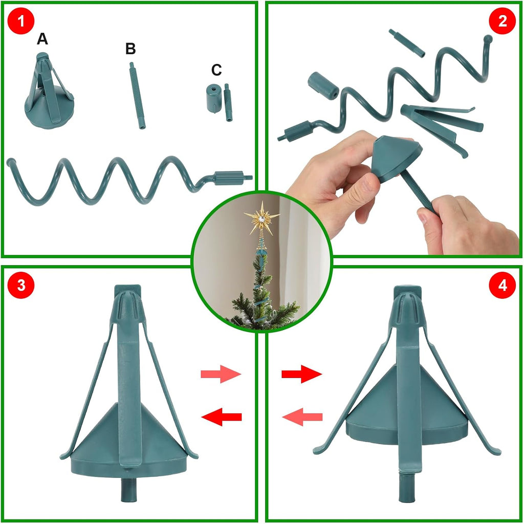 Christmas Tree Topper Holder Twist on Universal Tree Topper Stabilizer with Adjustable Attachment,Christmas Tree