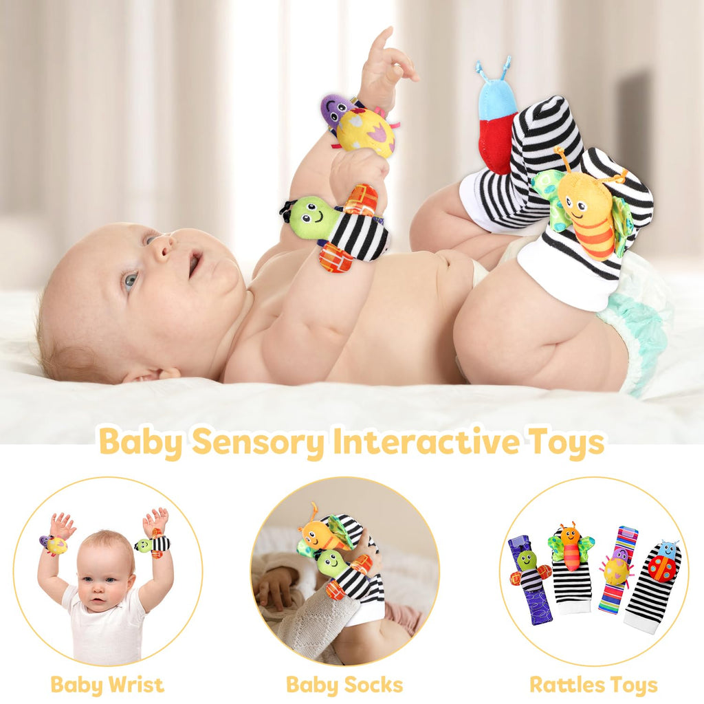 Baby Gift Set, Baby Shower Gifts, Black and White High Contrast Baby Toys 0-6 Months for Newborn Essentials Infant
