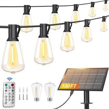 Solar String Lights Remote Weatherproof ST38 LED Backyard