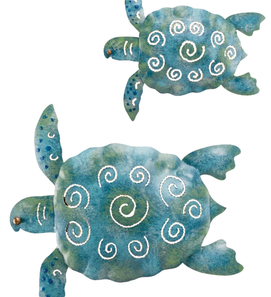 Art & Gift Sea Turtle Wall Décor, Handcrafted Metal Ocean-Inspired Art, Weather-Resistant Coastal Decor for Indoor &