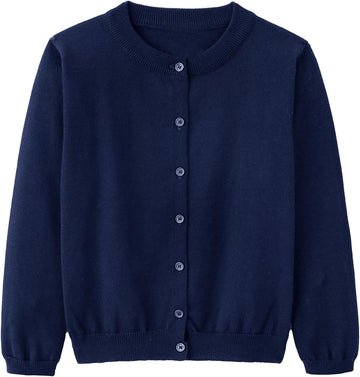 Sweater School Uniforms Toddler Long Sleeve Button Knit Solid Sweaters Tops