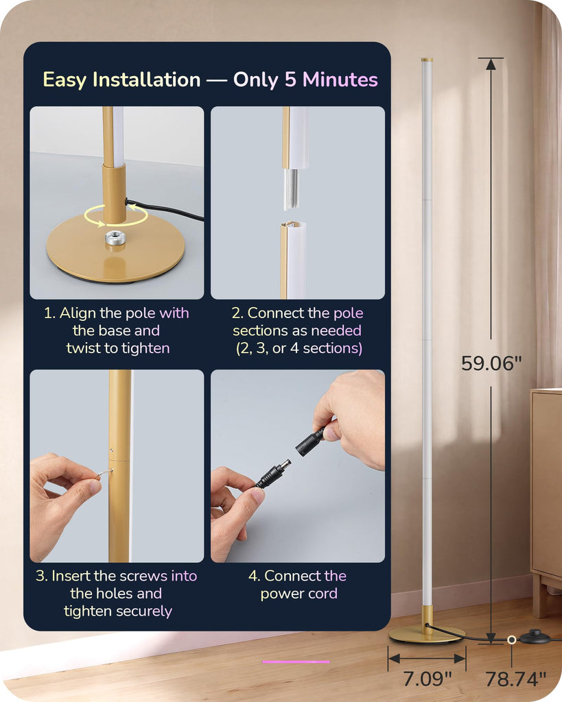 Floor Lamps, Smart App & Remote Control