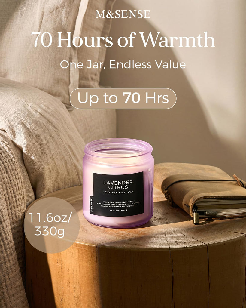 Lavender Citrus Scented Candles, 11.6oz Natural Soy Wax