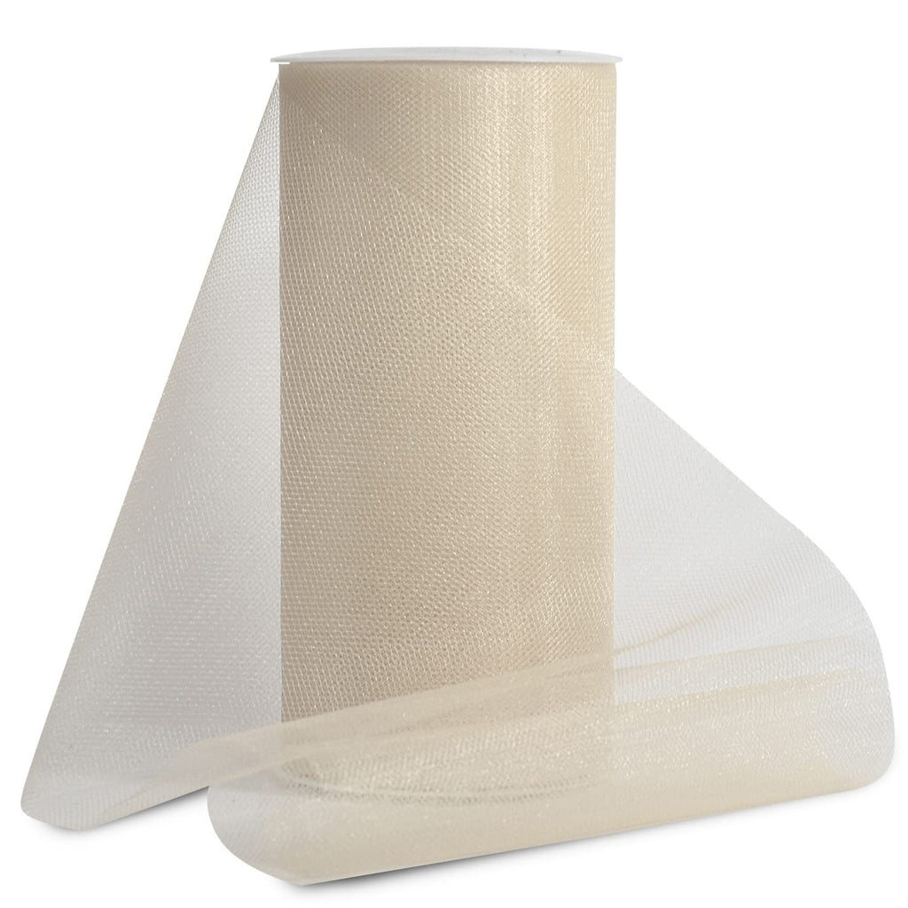 Shiny Tulle Spool of 25-Yard, Ivory