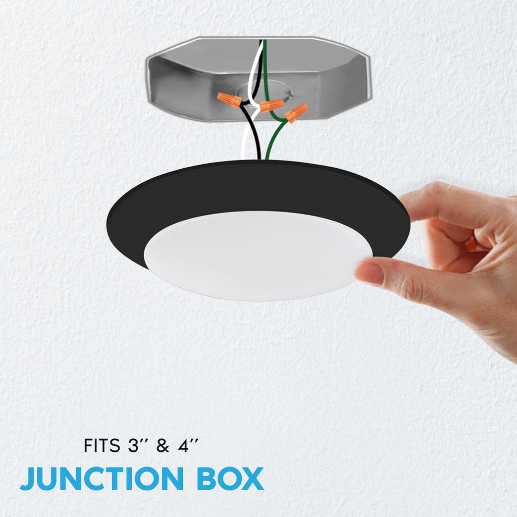 6 Inch LED Disk Lights, Dimmable Flush Mount Ceiling Light, 5CCT Selectable 2700K 3000K 3500K 4000K 5000K, 12.5W
