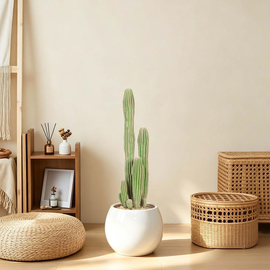 Artificial Cactus 31 INCH Tall Fake Cactus Plants Faux Cacti Saguaro with Planter for Indoor Outdoor Home Office Shop