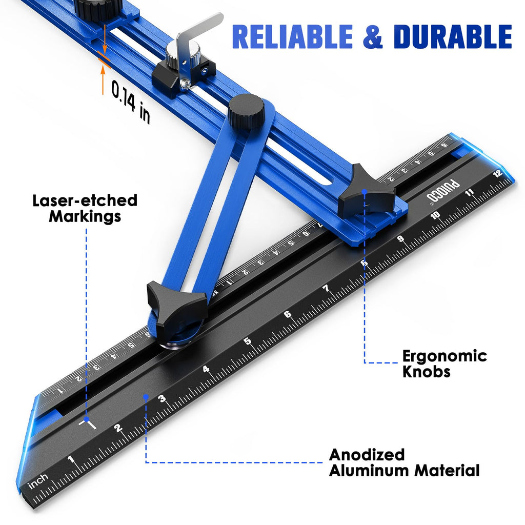 Stair Tread Template Tool with Triangular Brace and Edge Flip Stops