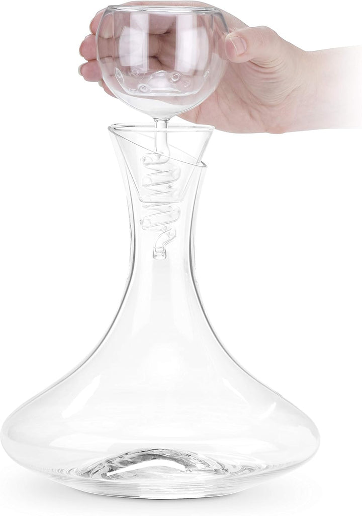 Twister 3-Phase Glass Wine Decanter Aerator & Filter