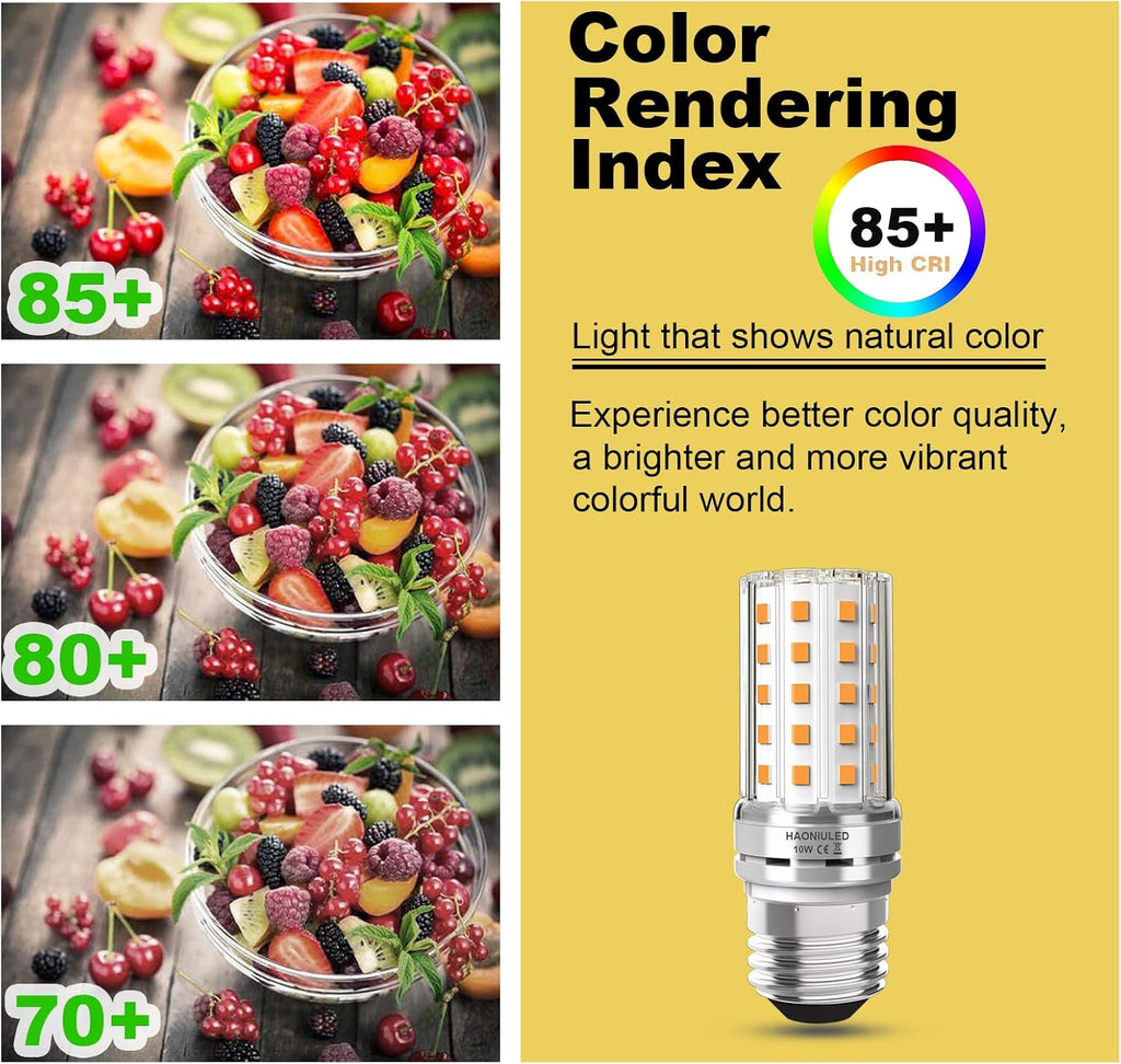 E26 Bulb 10W led Corn Light Bulb Warm White 2700K 1100 Lumen 100 watt Equivalent E26/E27 Base Non-Dimmable led