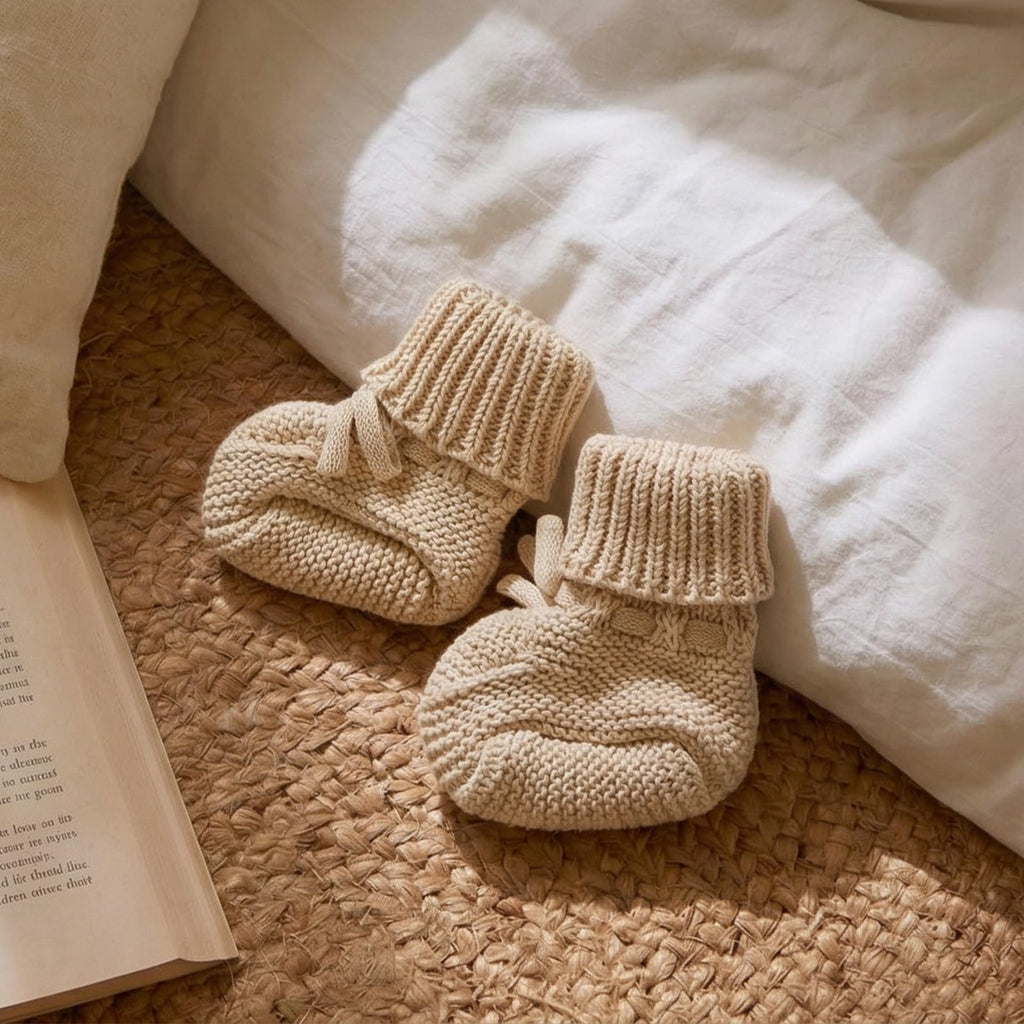Cotton Newborn Set, Knit Sweater, Hat, Booties, Baby Boys and Girls