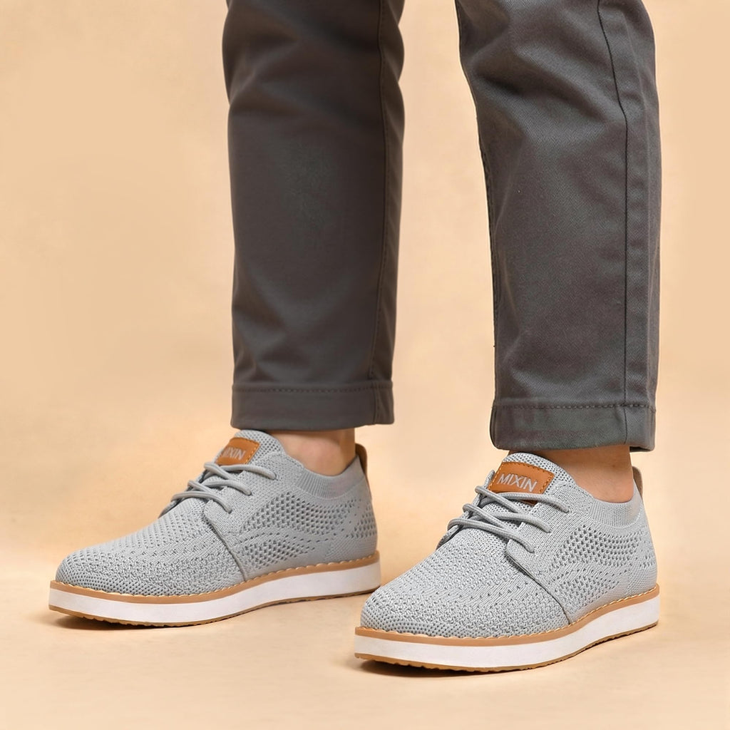 Boy's Casual Dress Sneakers Mesh Oxfords Grey