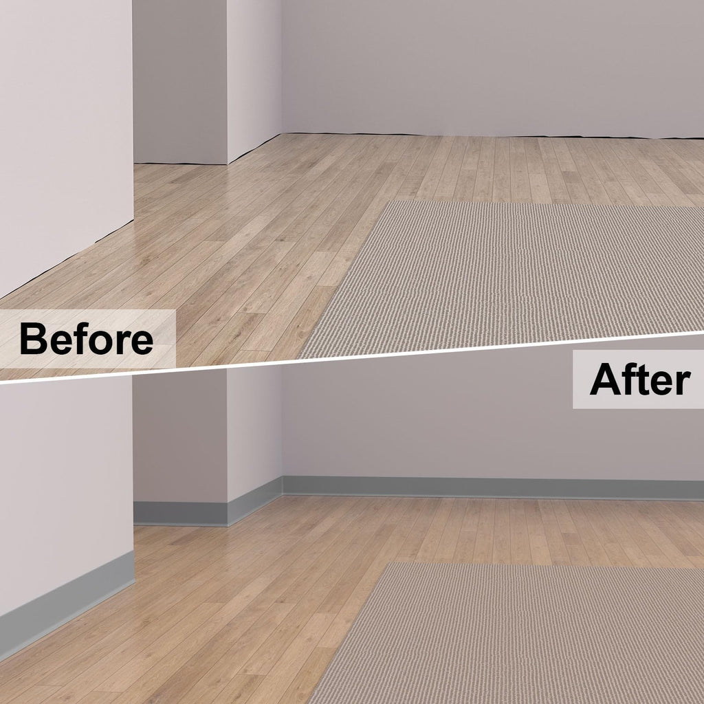Peel and Stick Baseboard Trim, 4 Inch Rubber Baseboard Vinyl Wall Base, Flexible Baseboard Molding Trim, Adhesive
