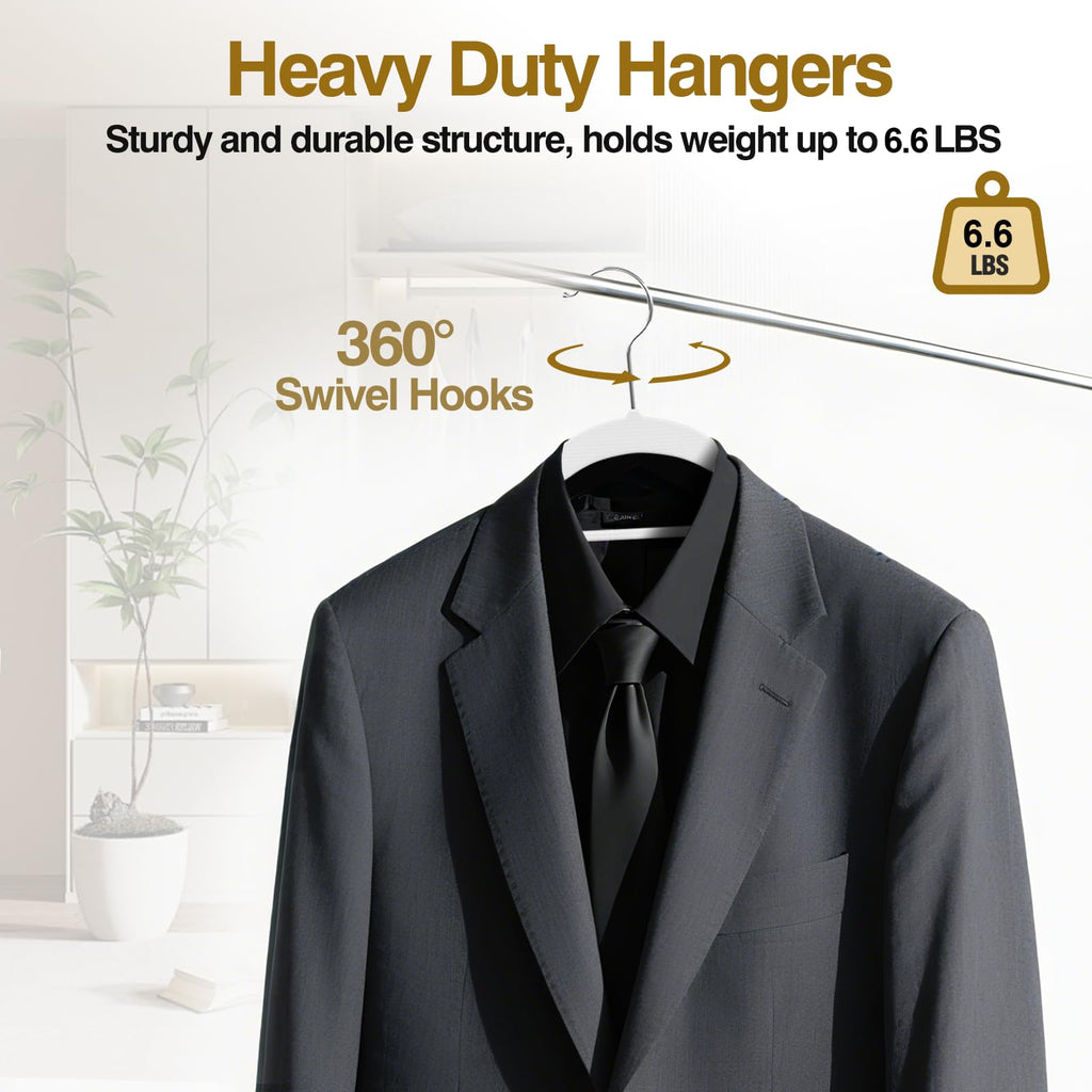 Plastic Hangers 100 Pack, 16.5" Non-Slip Clothes Hangers Heavy Duty