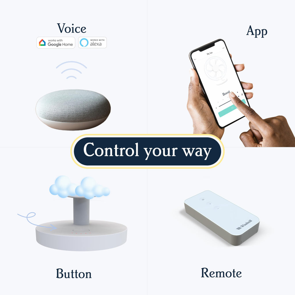 Smart Fan, Ultra-Quiet 2-in-1 Air Circulator with Remote