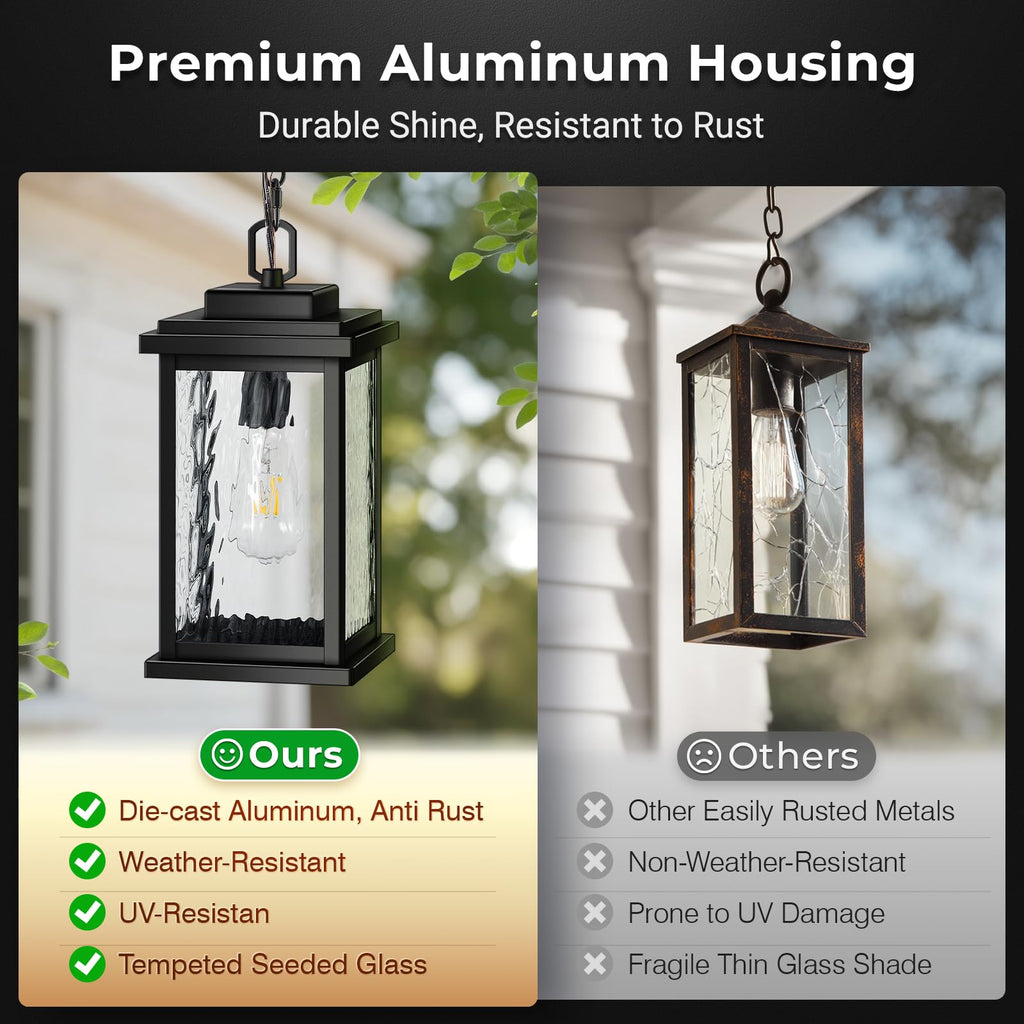 Large Anti-Rust Outdoor Chandelier with Adjustable Wire, Waterproof