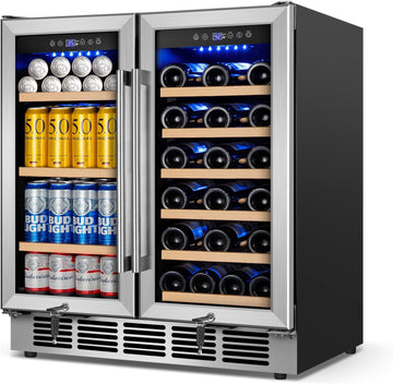 30" Wine and Beverage Refrigerator - Dual Zone Wine and Beverage Cooler