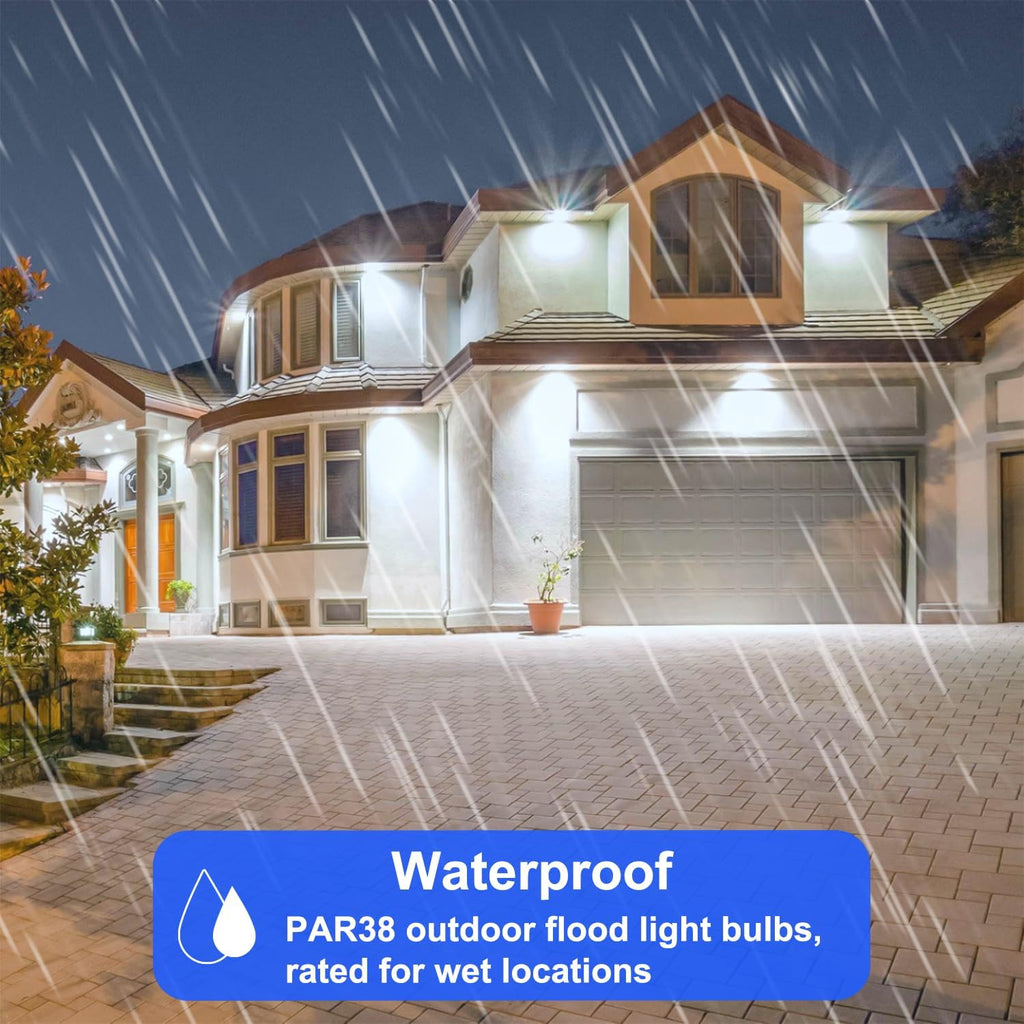 Waterproof PAR38 LED Flood Light Bulb Dimmable 15W 120V 5000K