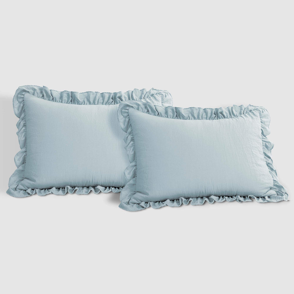 Reyna Ruffle Comforter Set, Lake Blue, 3 Piece Cozy Bedding Set
