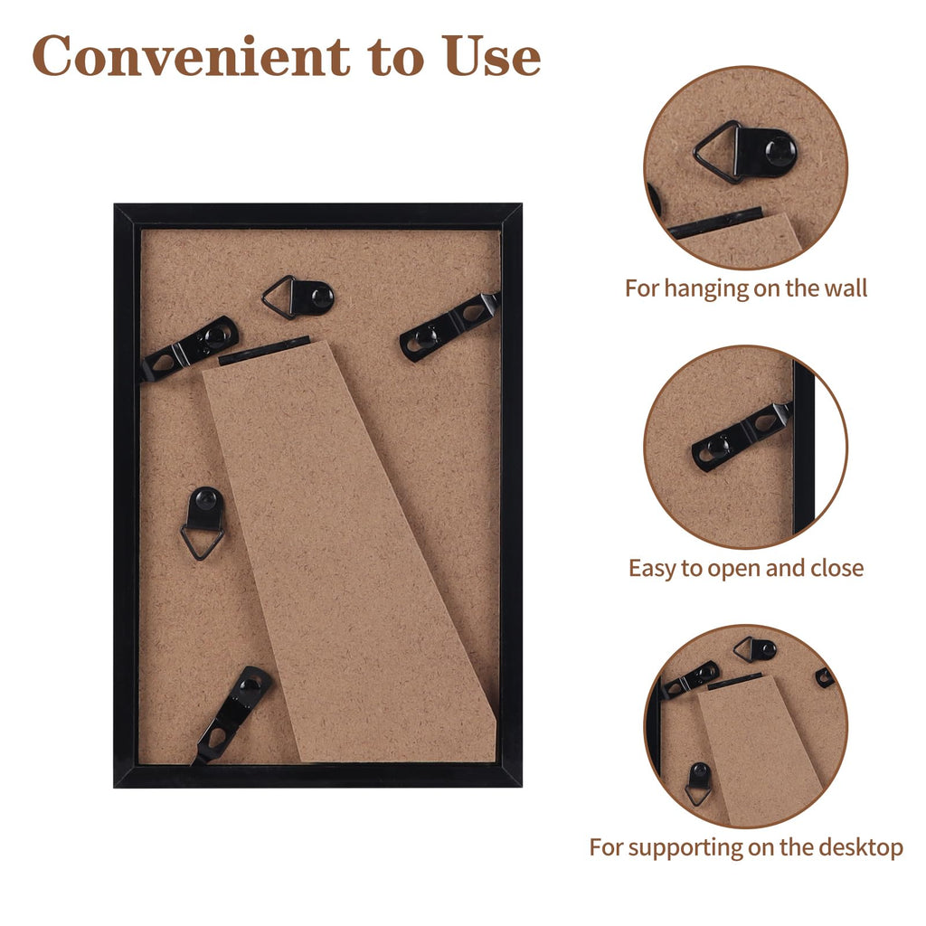 18 Packs 4x6 Rustic Brown Multi Plastic Picture Frames Set with Plastic Cover for Family Photos, Artwork, Light