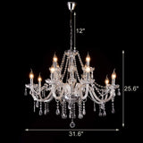 Modern Elegant 12 Lights K9 Crystal Glass Chandelier Pendant Ceiling Lighting European Style for Dining Living Room Bedroom Transparent,12 E12 Bulbs Required A110-B082GC2F8V