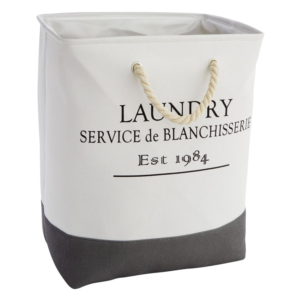 Canvas Laundry Hamper - Space-Saving Collapsible Basket - Farmhouse Laundry Basket - Dry Cleaning Tote for Delicates
