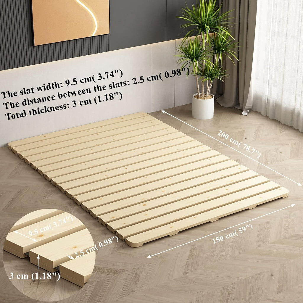 Foldable Floor Bed Frame for Japanese Futon Mattress