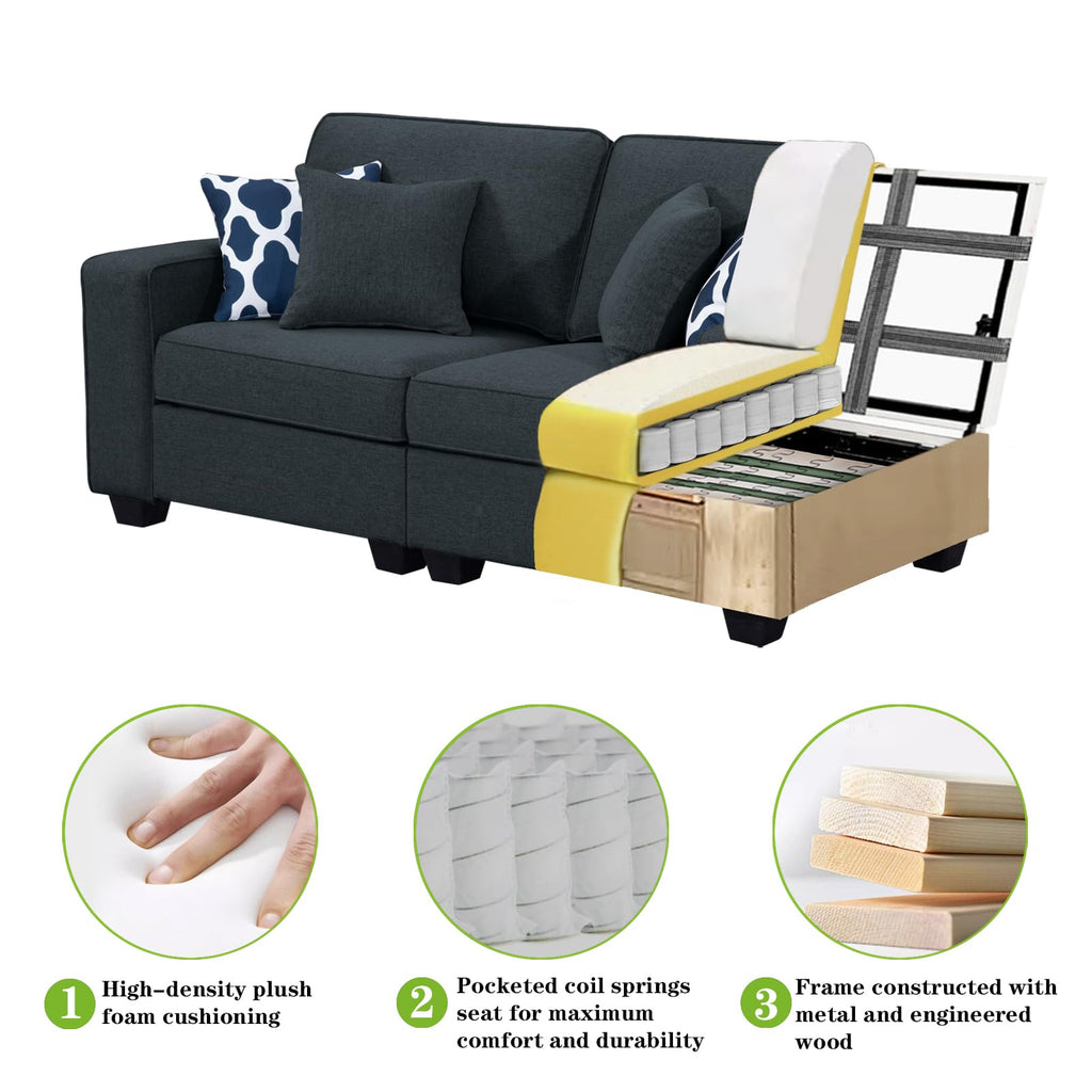 Oversized Modular Sectional Sofa, U/L‐Shaped Reversible Couch with Ottoman, Deep Seat Plush Polyester Sofa