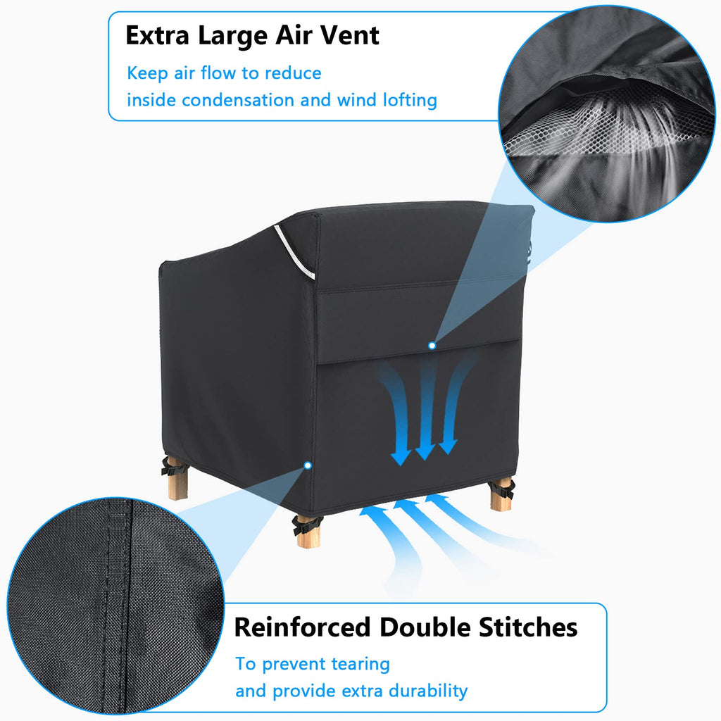 2 Pack 32" W x 37" D x 36" H, Black