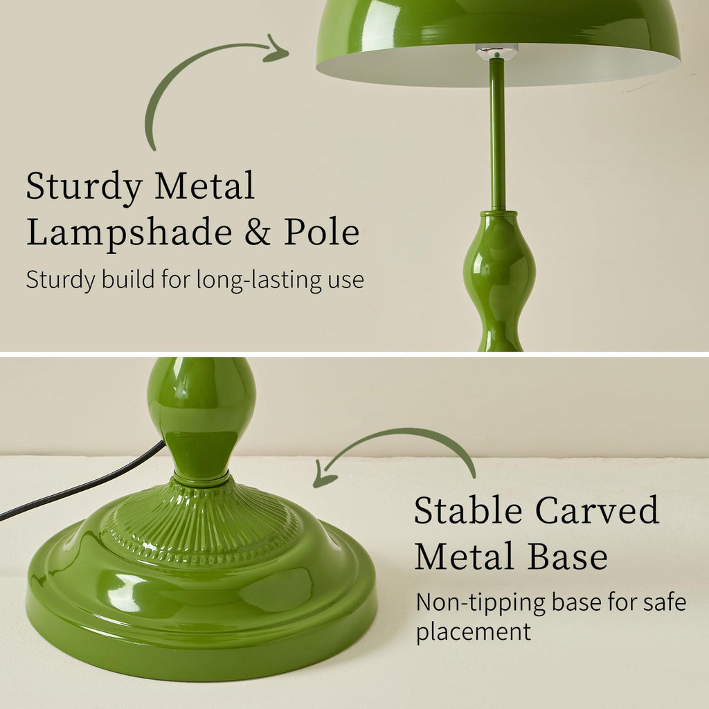 Unique Floor Lamp Creative Green Mushroom Lamp Standing Lamp with 38CM Wide Iron Shade and Foot Switch Modern Floor