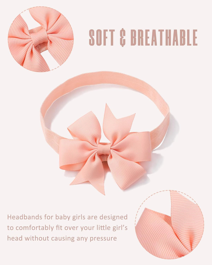40pcs Baby Headbands, Baby Girl Bows, Stretch Hairbands