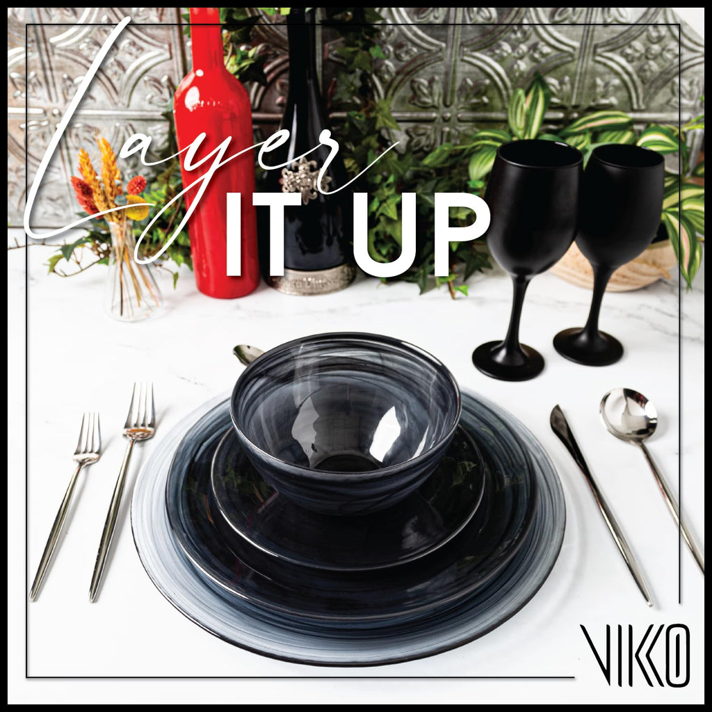 Charger Plates, Set of 6 Black Alabaster