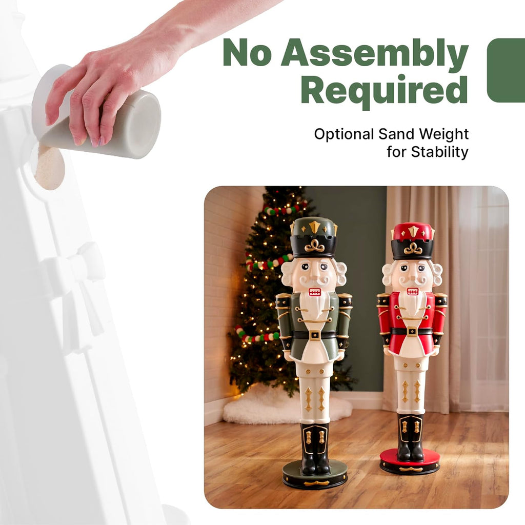 Nutcracker Prince Paintable DIY Holiday Statue, 4-Foot Tall, 2 Pack, White