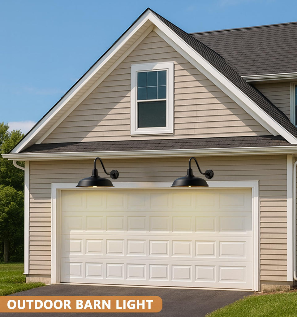 21" Large Black Gooseneck Barn Light, Outdoor Wall Fixture