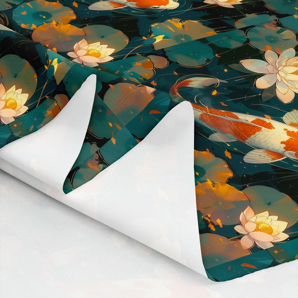 Koi Fabric by The Yard Lotus Upholstery Summer Pool Lotus