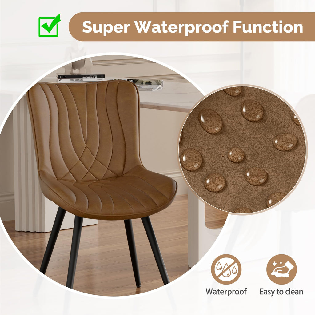 Modern Dining Chair, PU Leather Dining Room Chairs Set of 2