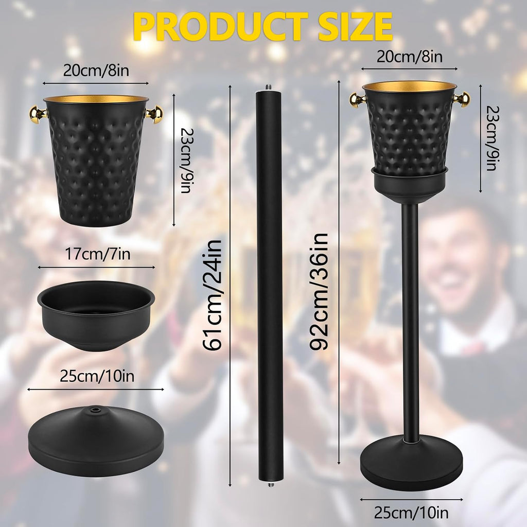 Champagne Bucket with Stand,5L Ice Bucket with Stand,Wine Chiller Bucket,Stainless Steel Champagne Stand for Wedding