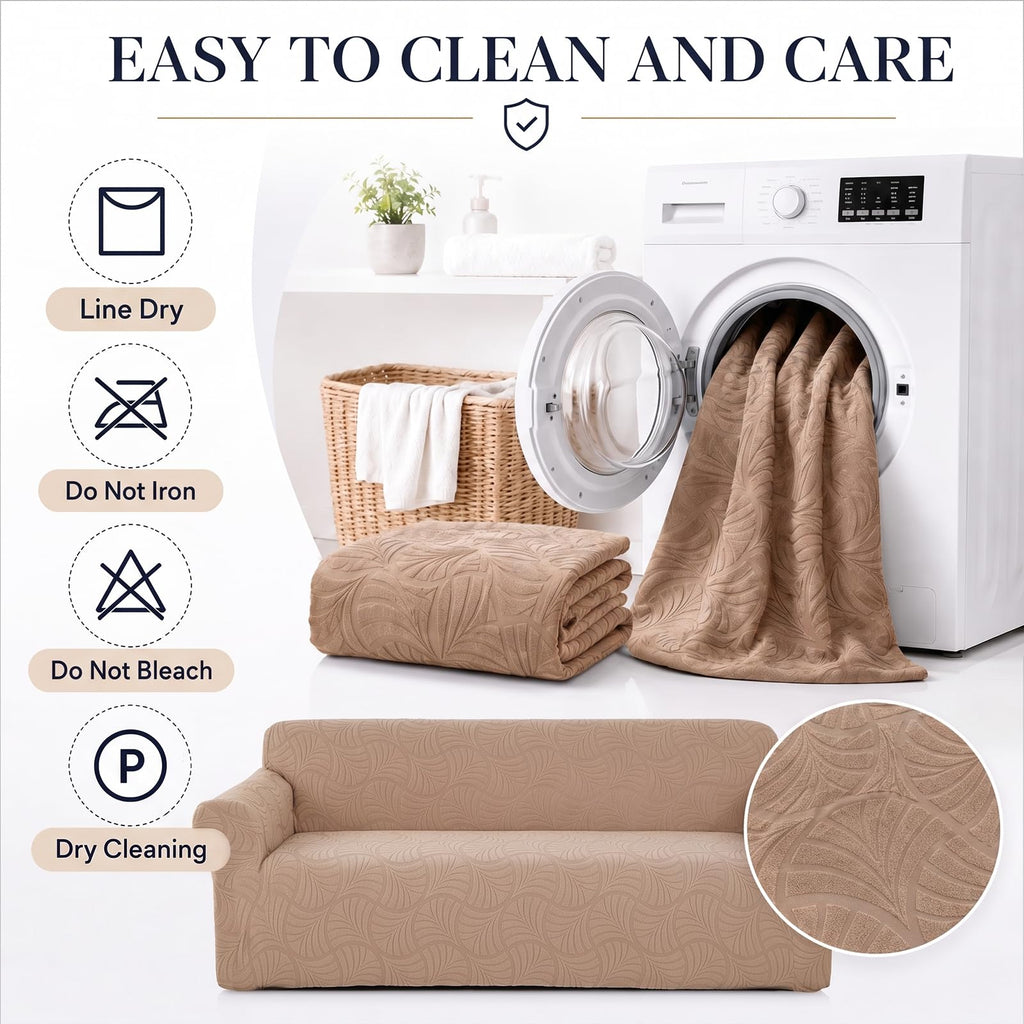 Sofa Slipcover Stretch Jacquard 3-seat Elastic Washable Couch Cover