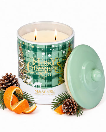 Christmas Soy Candle, Pine Balsam Fir, 2‐Wick 12.7oz, Home Decor