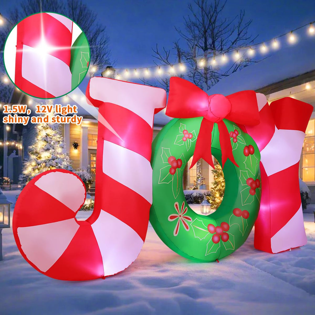 7.3FT Christmas Inflatables Joy Nativity Scene Yard LEDs Decor