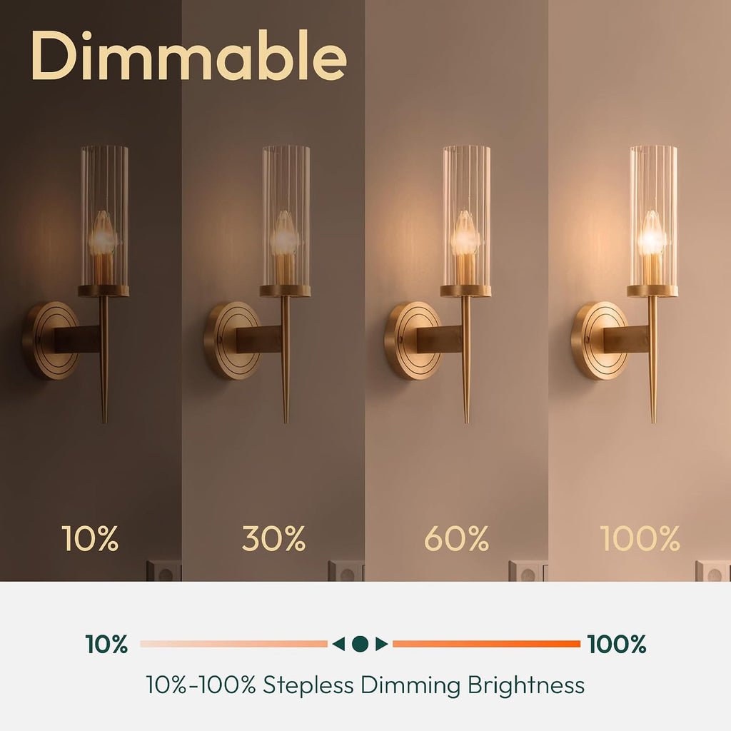 6 Pack Chandelier Light Bulbs 60W Equivalent, E26 Edison Bulb, 450LM Dimmable LED Light Bulb, 2700K Soft White, B11