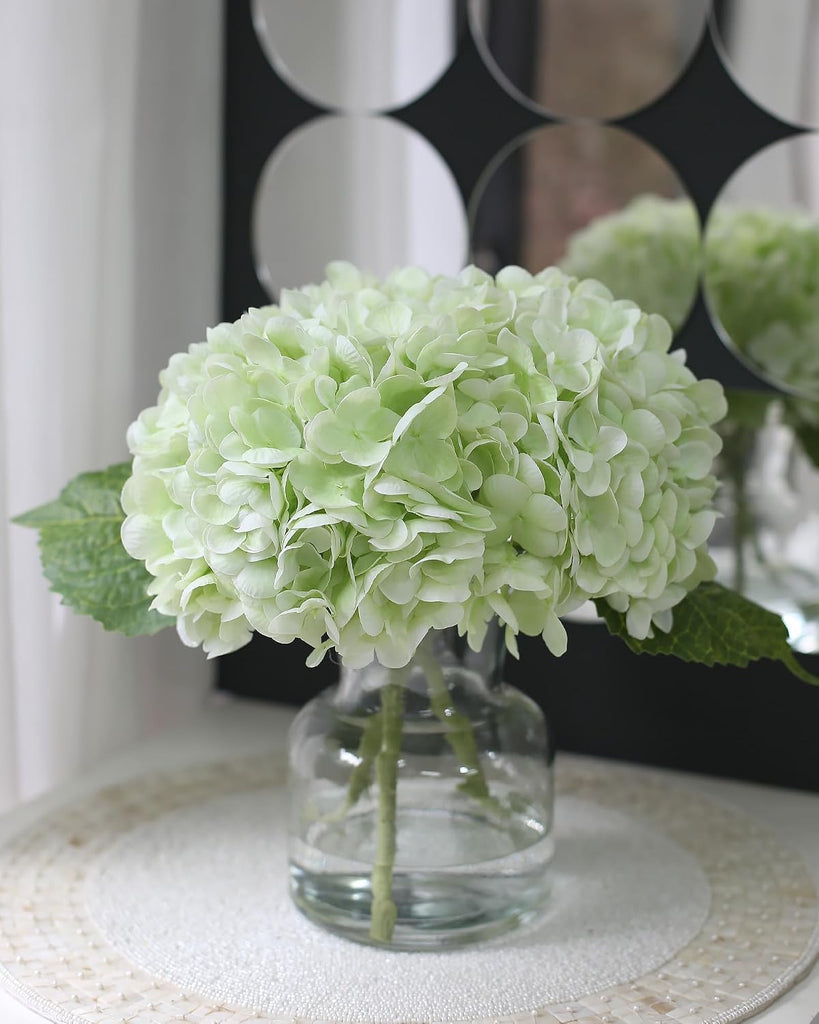 Real Touch Artificial Flowers Hydrangea in Vase Decoration,Artificial Hydrangeas Centerpieces for Tables, Lifelike