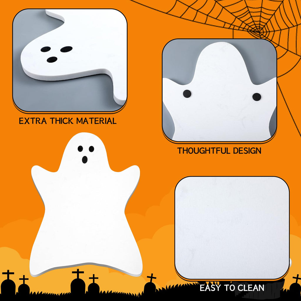 Halloween Ghost Marble Cheese Board, 11.8 x 9.8 Inch White Marble Charcuterie Board Decorative Serving Tray