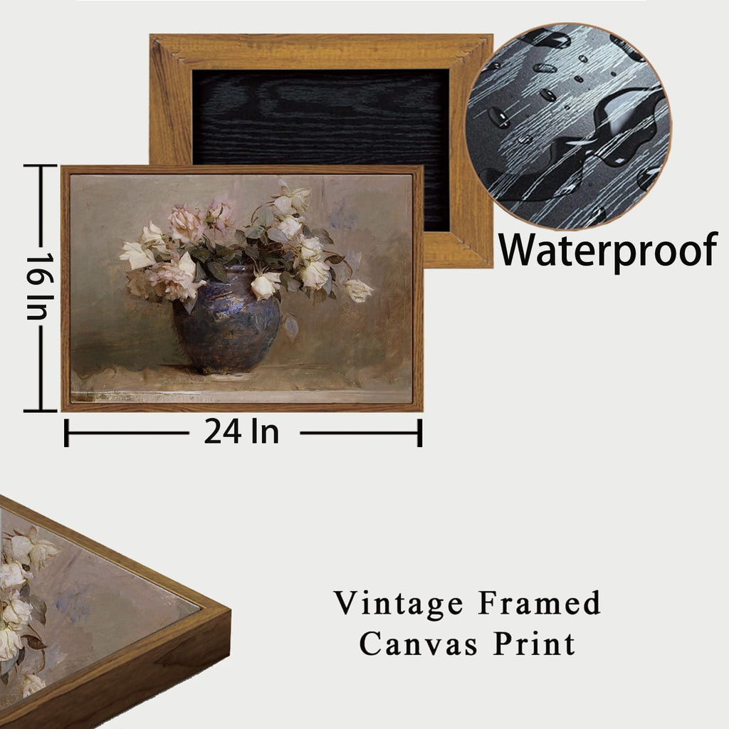 Vintage Landscape Canvas Wall Art Framed Natural Scenery Painting Artwork Prints France Country Wilderness Farmhouse