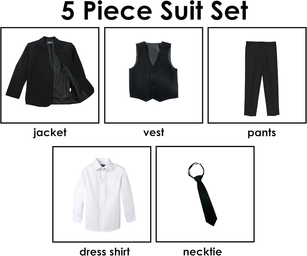 Boys' Classic Fit Formal Suit Set -Wedding and Formal Attire