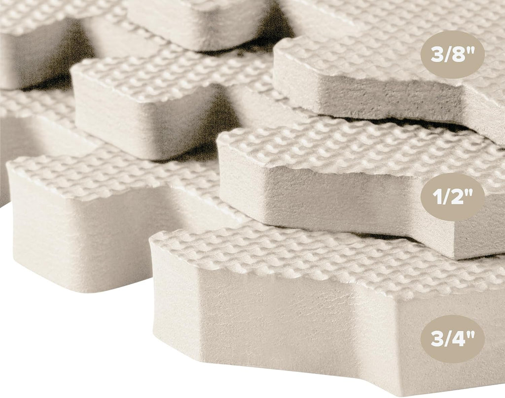 1⁄2 Inch Thickness Multipurpose EVA Foam Floor Tiles - Interlocking Floor Mat for Indoor Gym, Playroom, and Home Use