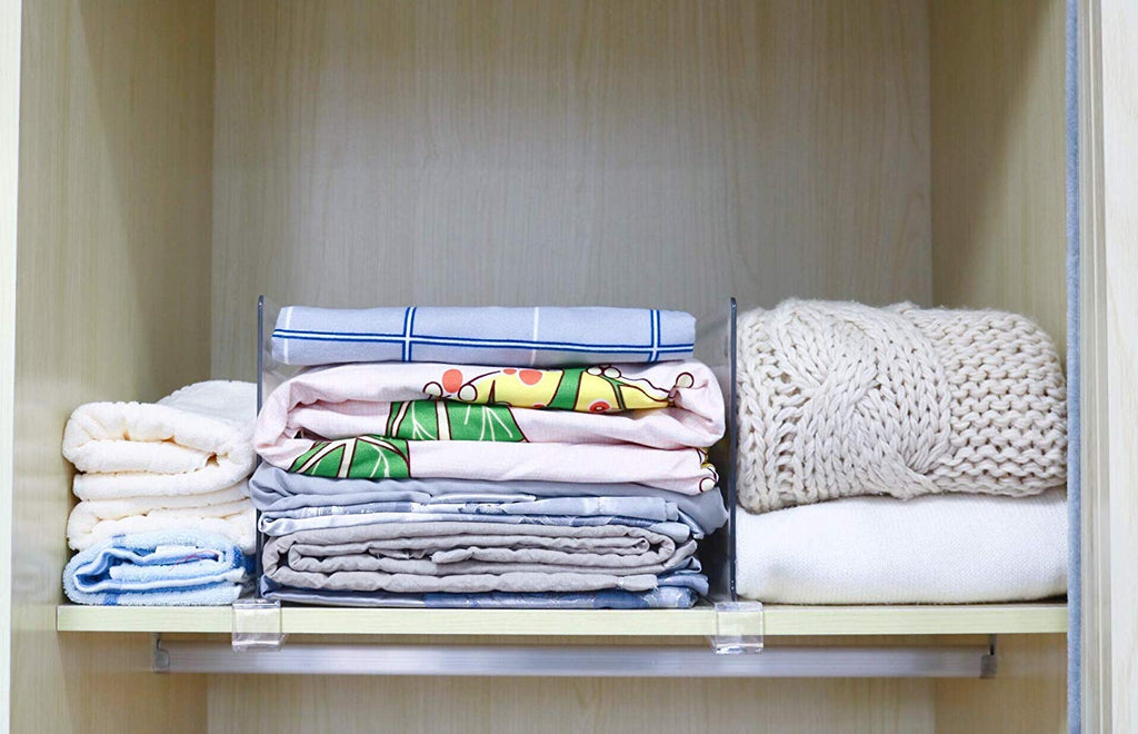 Shelf Dividers for Closets, 8PCS Clear Acrylic Shelf Divider for Wood Shelves and Clothes Organizer/Purses Separators