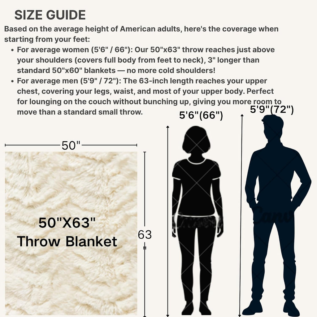 Luxury Double Sided Faux Fur Throw Blanket,700GSM Ultra Soft Fuzzy Thick Throw,Fishbone Pattern, Machine Washable