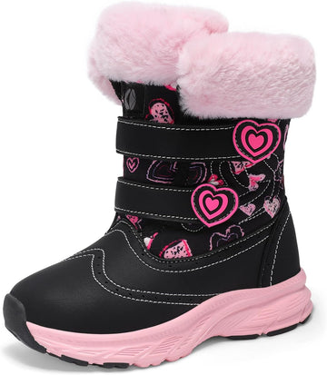 Toddler Girl Boots Kids Snow Boots Fuzzy Winter Shoes
